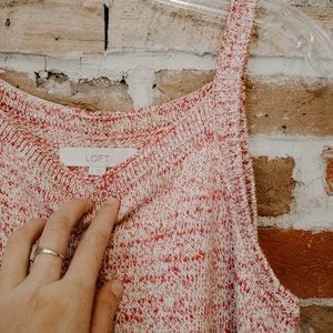 Loft Dark Pink Knit Sweater Tank
